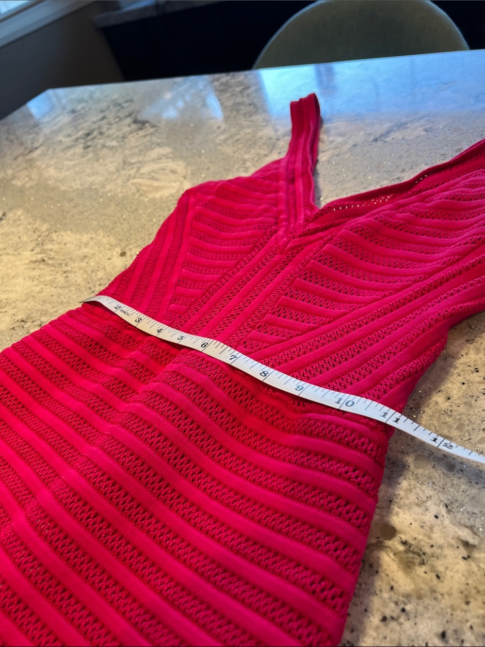 bebe Maeve Mesh Striped Bodycon Dress Pink Fuchsia Size Small - Picture 9 of 11